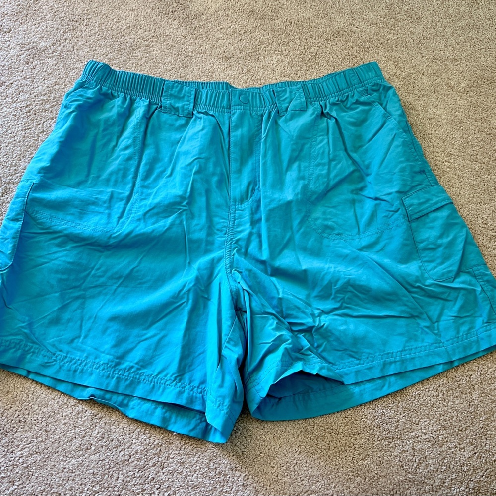 Columbia Women’s Hybrid Swim Shorts 1X Teal Button Zip Quick Dry